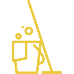 An icon depicting a mop and bucket