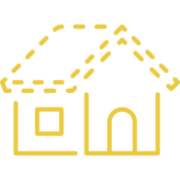 An icon depicting a house with no roof.